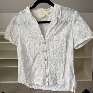 Maeve by Anthropologie Eyelet Button Down